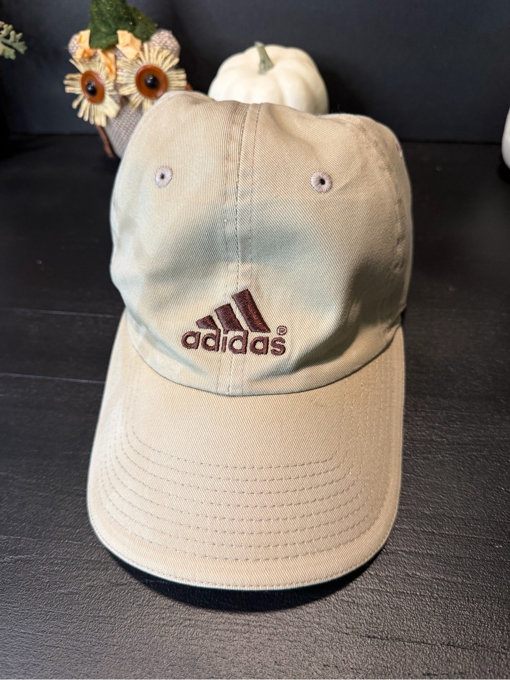 adidas Kids Tan Baseball Cap with Brown Logo
